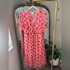 Rachel Parcell heart sequin tulle dress NWT